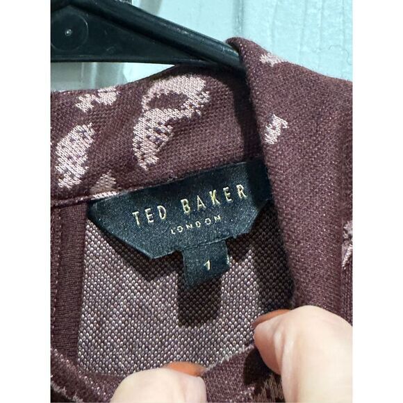 Ted Baker Brown and Pink Midi Dress - Picture 5 of 14